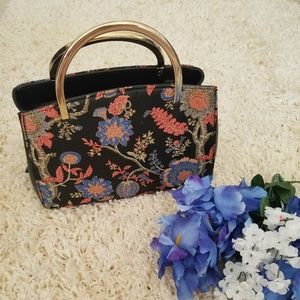 Nine West Asian Silk Floral Brocade Bag
